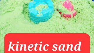 ASMR VERY SATISFYING !!!GREEN KINETIC SAND..IT'S PLAYTIME