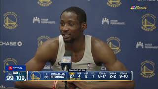 Jonathan Kuminga Postgame Interview | Golden State Warriors lose to Dallas Mavericks 109-99