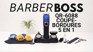 BarberBoss QR-6088 Kit de toilettage professionnel 5 en 1 avec sac de voyage