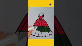 Christmas princess bride#glitterdress #colorfulcreativekids #christmas#princess  #color#dressdrawing