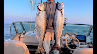 Lake Michigan Salmon Fishing Kewaunee Wisconsin 6-19-2023