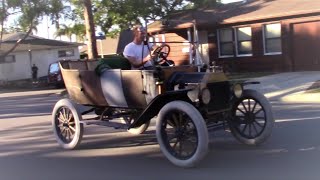 Christmas lights tour in most of a Model T.