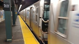 MTA Subways - Alstom R160A-2 #9698 on the (R) arriving into Rector Street