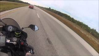 Motorcycle Rider Almost Gets Head Taken Off