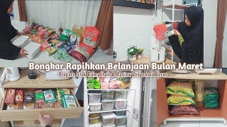 BONGKAR DAN MENATA BELANJAAN BULAN MARET || PERSIAPAN STOK BULAN PUASA RAMADHAN || TIPS HEMAT IRT