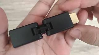 Konektor HDMI connector 90 180 derajat black HD - unboxing