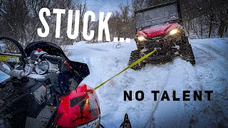 Stuck Snowmobile Polaris RMK 800