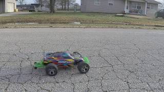 Traxxas Rustler VXL 2018 Model Rock N Roll Body 3s Lipo Run And Crash!