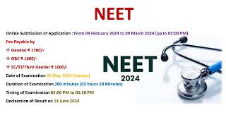 NEET 2024 application / date and Exam in Tamil