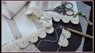 Crochet Ribbon Lace Border easy pattern for your project