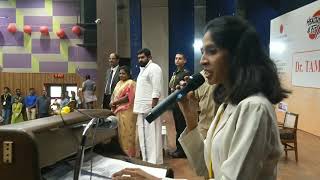 MC Nandhini Aravindan hosting Governor of Telengana Her Excellency Dr.Tamilisai Soundararajan Event