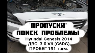 Пропуски воспламенения Hyundai Genesis 2014ДВС 3.0 V6 (G6DG) серия Lambda Пробег 191 т.км.