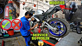 4'TH SERVICE || BIG PROBLEM 😔😱 || BIKE MODIFICATION || NEW ENGINE OIL