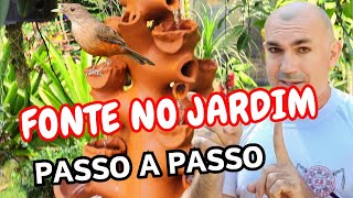 Fonte de água no jardim / Como montar passo a passo #diy