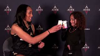 Aces Jr. Reporter Interview: Amaya w/ A'ja Wilson (2022 Las Vegas Aces)