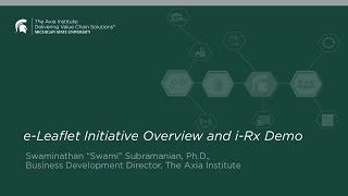 e-Leaflet Initiative Overview and i-Rx Demo