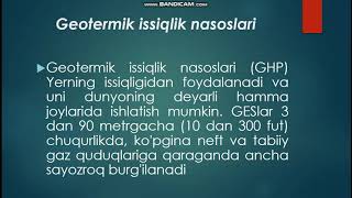 Geotermal energiya bo'yicha dunyoda amalga oshirilayotgan ishlar