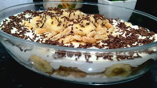 BANANA PUDDING NA TRAVESSA- OU PAVÊ DE BANANA SOBREMESA DELICIOSA E FACIL QUE VAI CONQUISTAR A TODOS