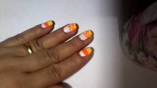 CANDY CORN NAIL ART DESIGN