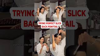 👱‍♀️ TRY THIS TRICK TO CREATE THE PERFECT SLICK BACK PONYTAIL! #shorts