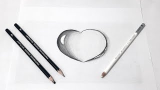 3D Realistic Heart Water Drop Drawing