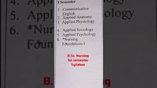 BSC NURSING semester 1st syllabus books #nursingeducation #viralvide #rtx