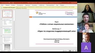 Вебинар 7. ИДЕИ ПО СОЗДАНИЮ ПОДДЕРЖИВАЮЩЕЙ СЕТИ