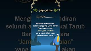 UNDANGAN JAM'IYAH LOKAL TARUB BARAT || TEMPAT : BAPAK SOLIKHIN - LANGGEN - TALANG - TEGAL