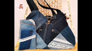 Sac upcycling denim sans coutures apparentes - ValMa Créas