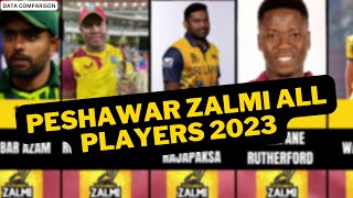 Peshawar Zalmi All Players 2023 | PZ New And Final Squad For PSL 8 | Data Comparison