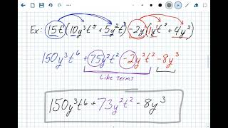 Multiplying Polynomial by Monomial - Notes and Examples