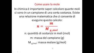 Il linguaggio della chimica e la mole 2