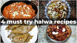 4 halwa recipes recipes for festival season | 4 हलवा रेसिपी | halwa varieties for desserts