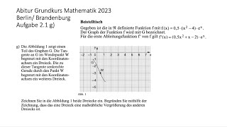 Abitur Mathematik Grundkurs 2023 Berlin/Brandenburg Aufgabe 2.1 g)