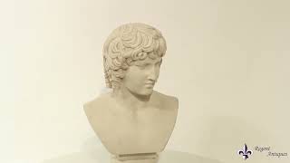 Vintage Composite Marble Bust of Antinous Farnese 20th C