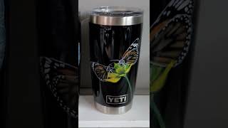 AMAZING Butterfly's Hand Painted Yeti Tumblers. #art #nature #butterfly