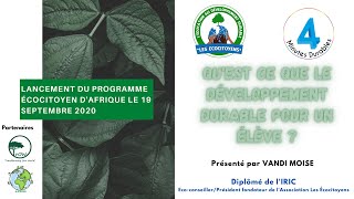 Comment éduquer au développement durable ? Qu'est ce que le développement durable pour un élève ?