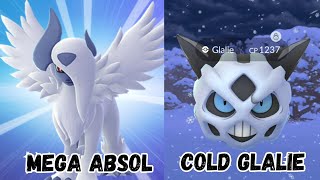 Mega Absol Raid with Wild Cold Glalie #pokemon  #pokemongo #megaevolucion