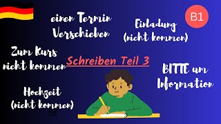 How to write B1 Schreiben | B1 Schreiben Teil 3 | Entschuldigen Sie bitte| Hoeffentlich Bitte