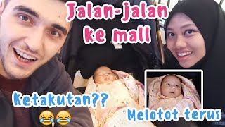 REAKSI BEYZA PERTAMA KALI PAKAI STROLLER BAYI, KITA AJAKIN KE MALL