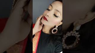 Durga Puja sasthi makeup look 💄✨💄 full video my YouTube channel #shorts #makeupshorts