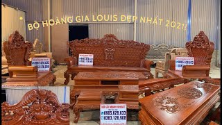 Bộ Bàn Ghế Hoàng Gia Louis Chân 14 Siêu ViP Hàng Liền Khố Đục 2 Mặt | Đồ Gỗ Mạnh Khoát