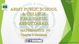 Grade V Week 7&8 MATHEMATICS Chapter 8   Decimals