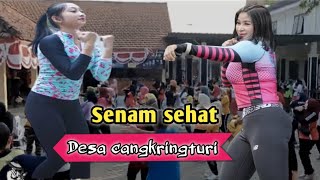 Ibu kekinian kegiatan senam//Tempat Balai Desa CANGKRINGTURI