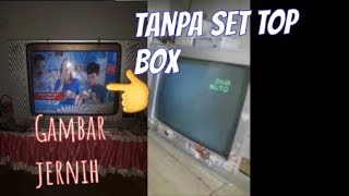 reveiw memasang mesin tv  digital wicom di tv tabung biasa