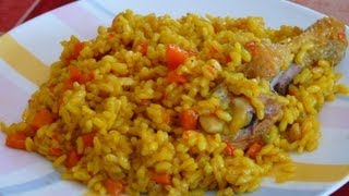 Cocina fácil - Arroz con pollo y verduras - Rice with chicken and vegetables