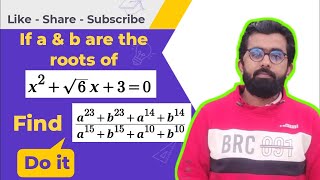 If a & b are the roots then find the value of this expression || #polynomial #quadratic #maths