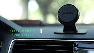 LEEIOO Magnetic Phone Car Mount - 360° Rotate Magnetic Cell Phone Holder for Car Dashboard