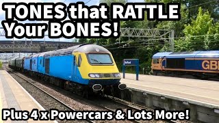 FOUR x Powercars, Class 68 ACCELERATING Hard, TRACTOR & Very LOUD Voyager Tones! Stafford 17/07/24