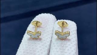 Van Cleef & Arpels Sweet Alhambra Butterfly 18K Yellow Gold Mother-of-pearl Earstuds VCARN5JM00